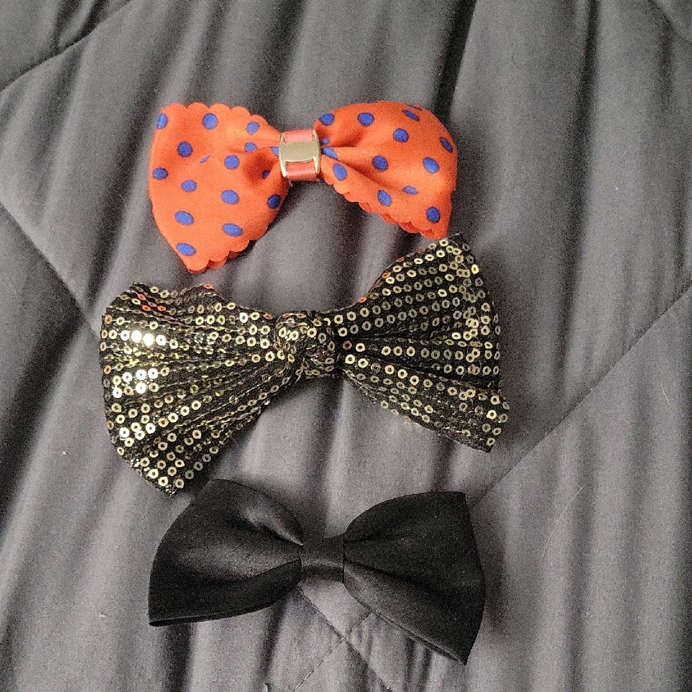 Polka Dot, Sequin, and Black Bow Set for Kids
